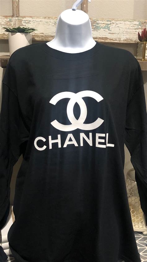 chanel logo t shirt etsy|chanel blouse femme.